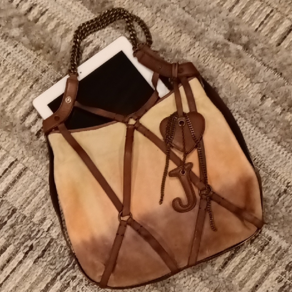 Rare! Y2K Juicy Couture Vintage Velour And Leather Bag - Picture 2 of 13